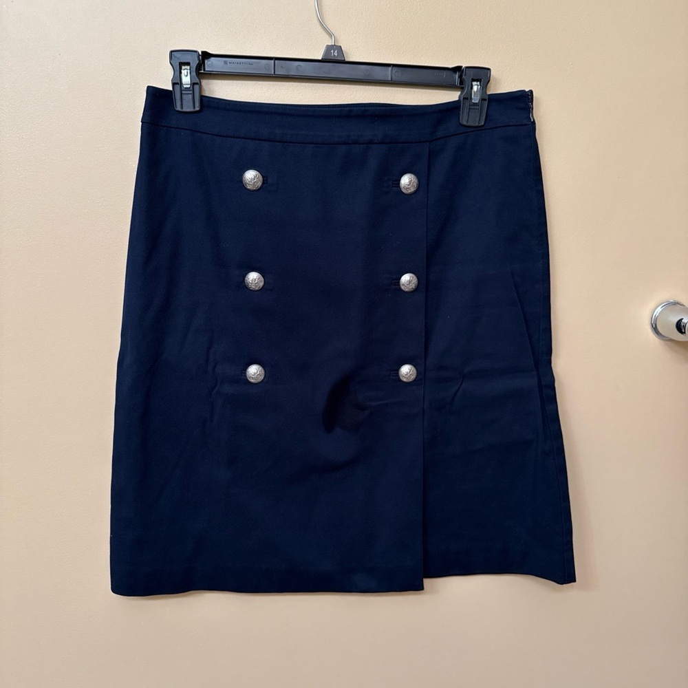 Talbots Dark Blue Double-Breasted Pencil Skirt